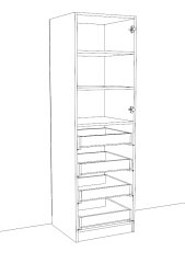 Çok Amaçlı Dolap Boy 180 En 55 Derinlik 51 cm